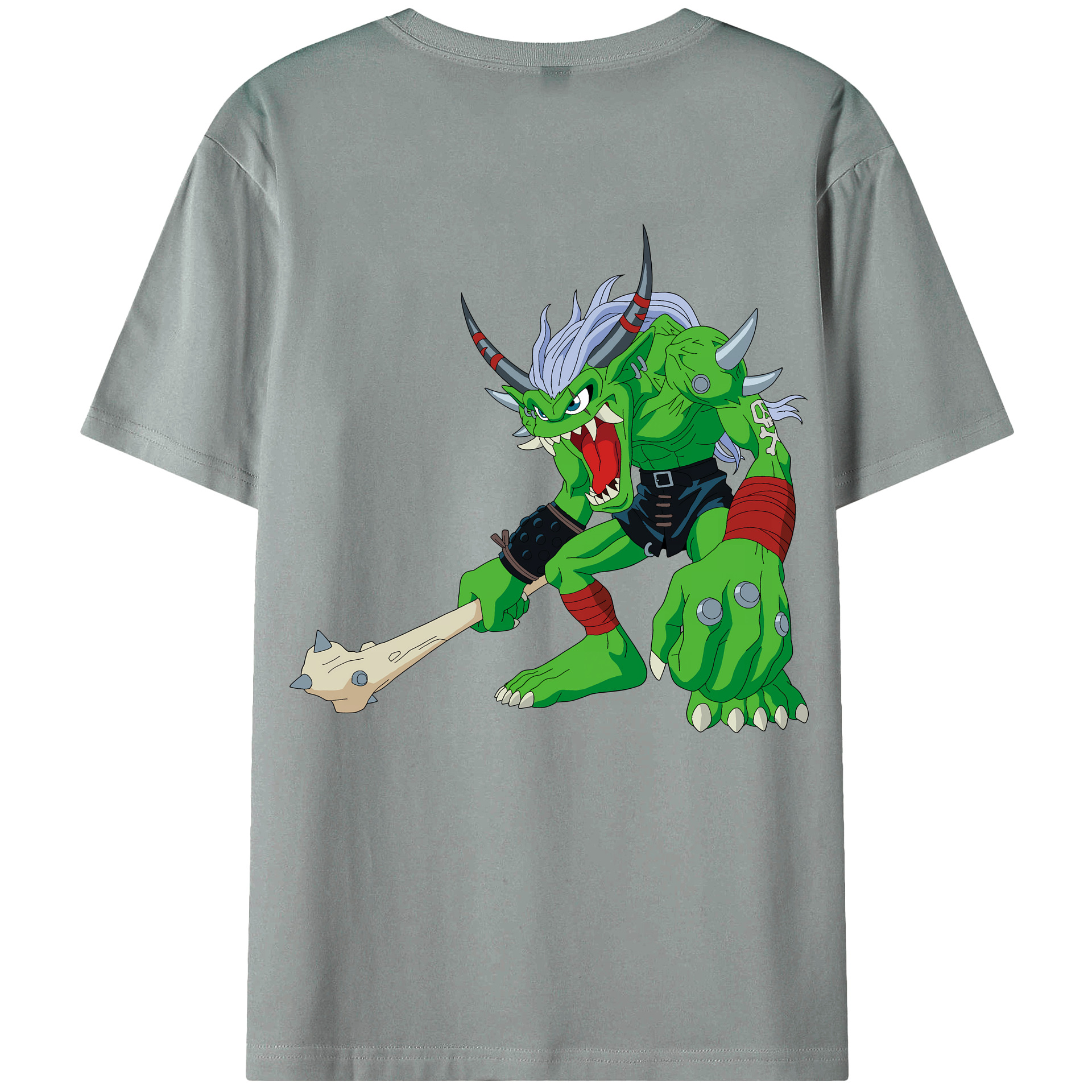 （画像用） Digimon デジタルモンスター/デジモン 綿100％ メンズ半袖Tシャツ（バックプリント） 通気性